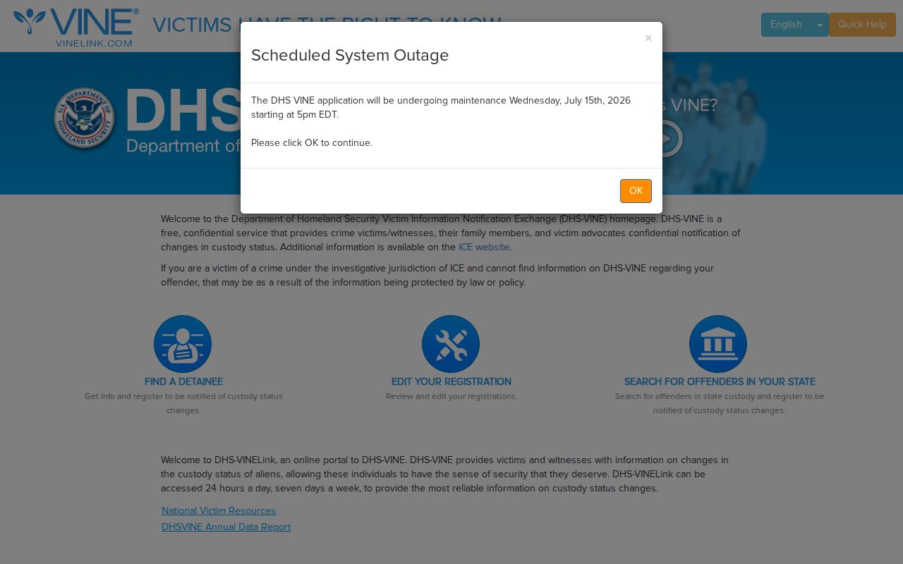 Colusa County 72 hour release DHS VINE custody notification context